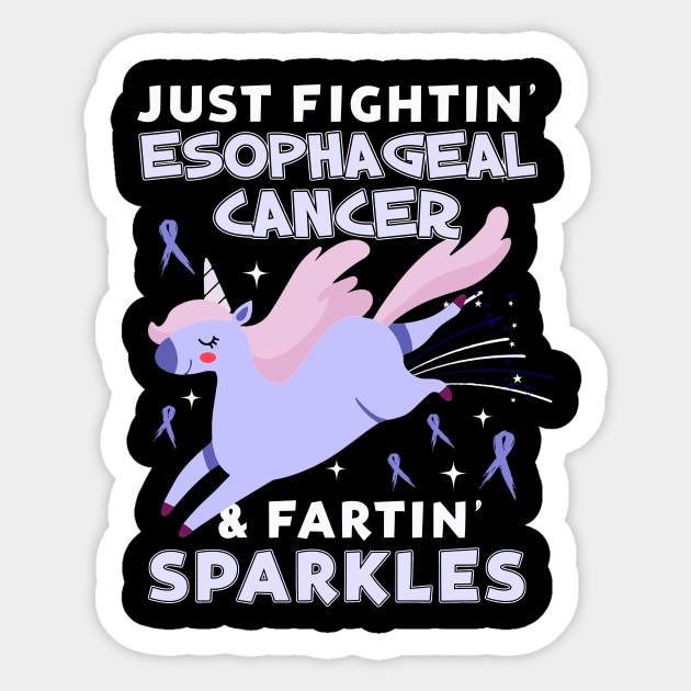 esophageal cancer funny unicorn farting sparkles Sticker by TeesCircle